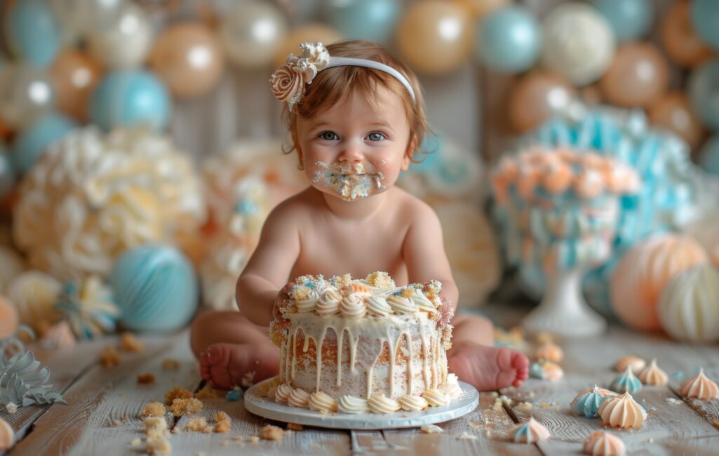 charming-one-year-old-s-cake-covered-celebration-surrounded-by-birthday-gifts-floor